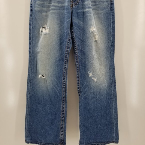 BIG STAR PIONEER Distressed Men's BUCKLE Boot Cut Denim Jeans USSz 32S (32 x 29) - Picture 6 of 7